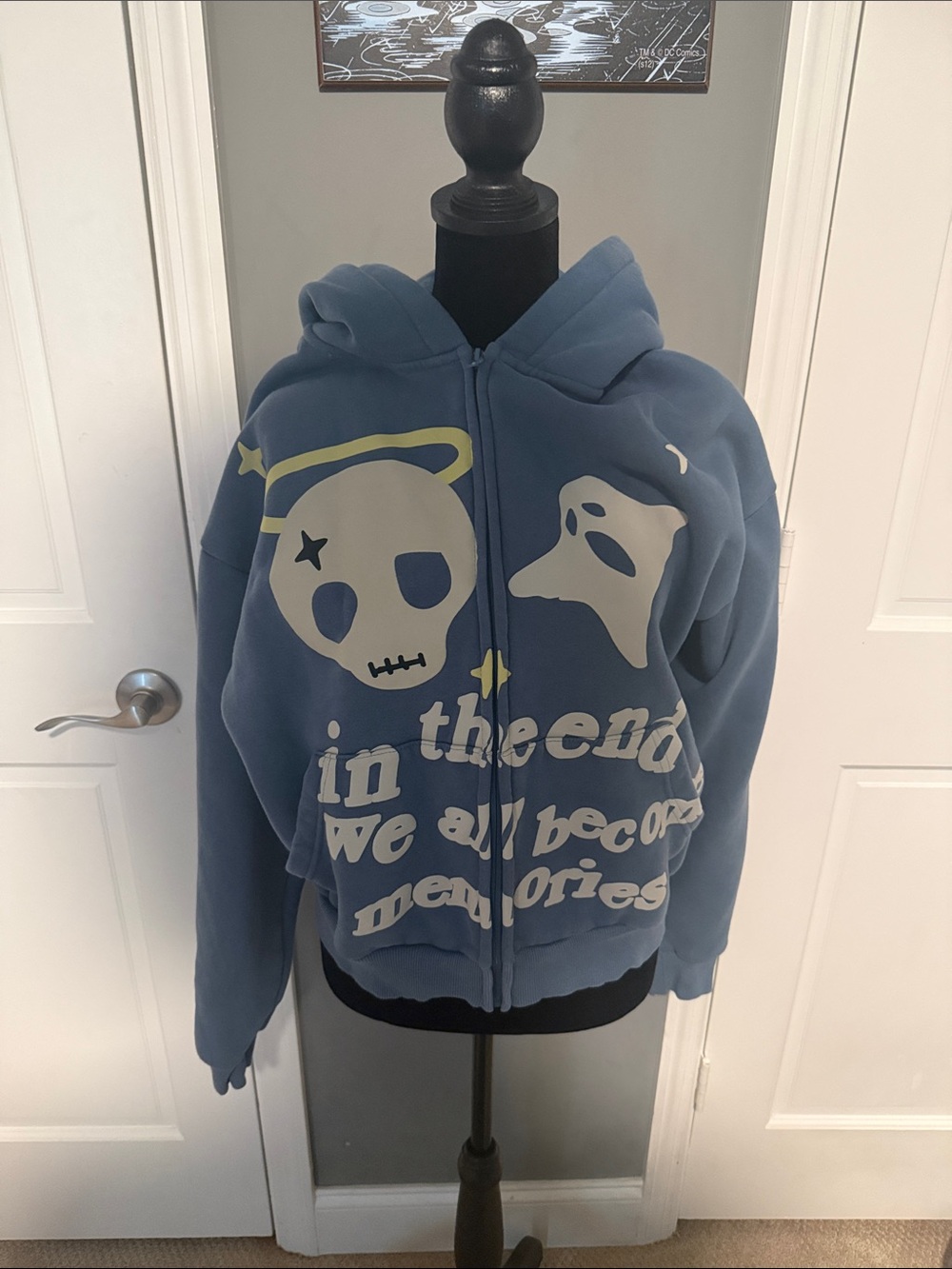 PacSun Blue Hooded Fleece Jacket with Branded Neck Label
